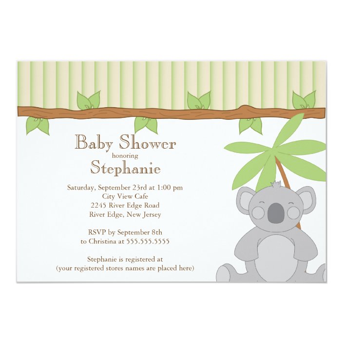 Cute Modern Koala Baby Shower Invitation Zazzle Com