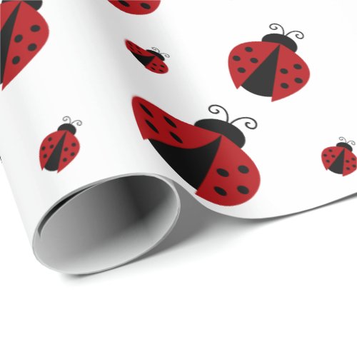 Cute Modern Ladybug Pattern Wrapping Paper