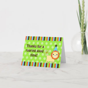 Cute Modern Lion Thank You Card