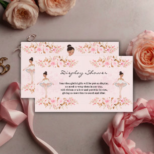 Cute Modern Little Ballerina Photo Baby Shower Enclosure Card