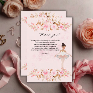 Cute Modern Little Ballerina Photo Baby Shower Thank You Card