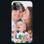 Cute Modern Love and Hearts Custom Photo iPhone 11 Pro Max Case<br><div class="desc">Cute custom photo case with LOVE and hearts overlaying your favorite photo of family,  partner or friends.</div>