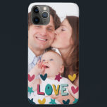 Cute Modern Love and Hearts Custom Photo iPhone 11 Pro Max Case<br><div class="desc">Cute custom photo case with LOVE and hearts overlaying your favorite photo of family,  partner or friends.</div>