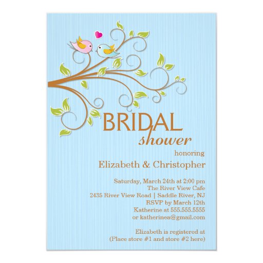 Love Birds Wedding Shower Invitations 8