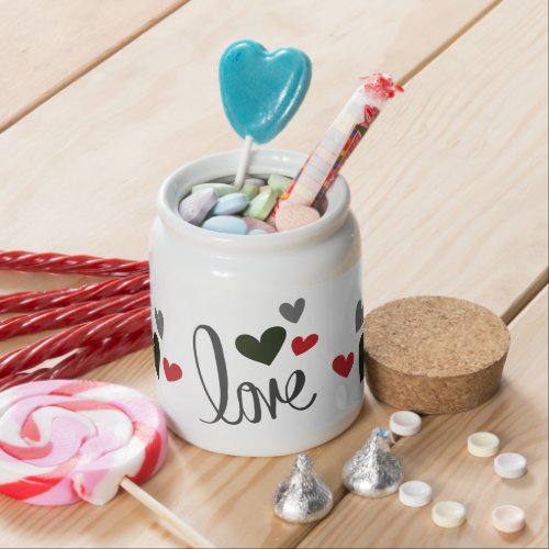 Cute Modern Love Hearts Candy Jar