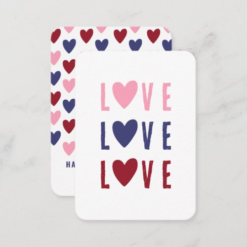 Cute Modern Love Valentines Day Personalized Name Note Card
