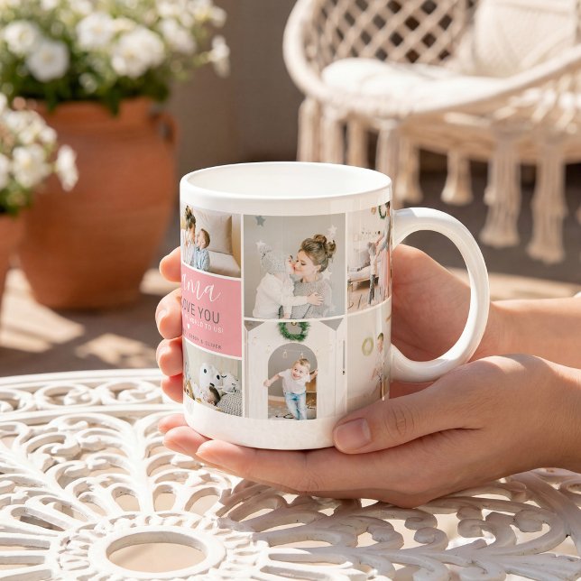 Cute Modern Mama Photo Collage Gift Coffee Mug (Creator Uploaded)