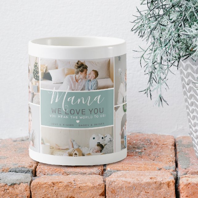 Cute Modern Mama Photo Collage Gift Coffee Mug (Creator Uploaded)