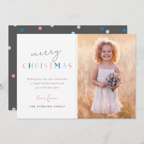 Cute Modern Merry Christmas Family Photo Holiday Card