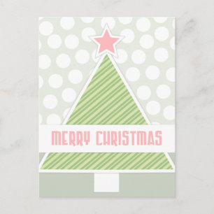 Cute Modern Merry Christmas Tree Holiday Postcard