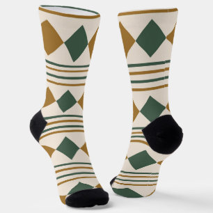 Cute modern mid century geometric and stripes socks