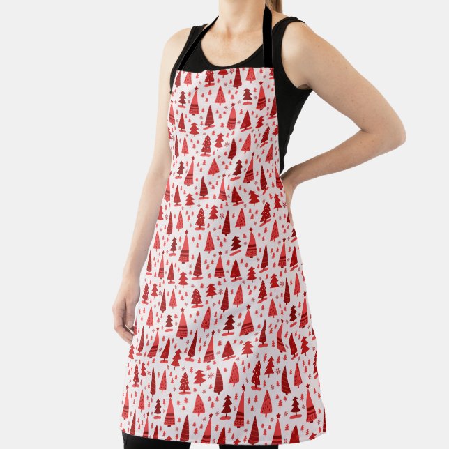 Cute Modern Minimalist Christmas Tree Apron (Insitu)