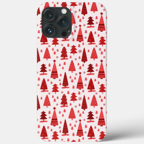 Cute Modern Minimalist Christmas Tree Forest iPhone 13 Pro Max Case
