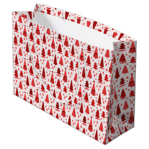 Cute Modern Minimalist Christmas Tree Large Gift Bag
