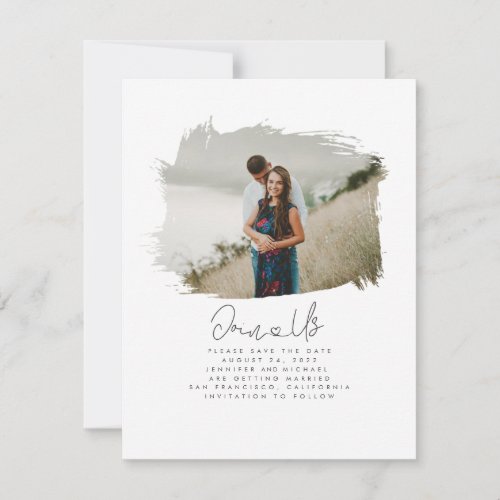 Cute Modern Minimalist Join Us Save the Date Photo