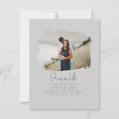 Cute Modern Minimalist Join Us Save the Date Photo