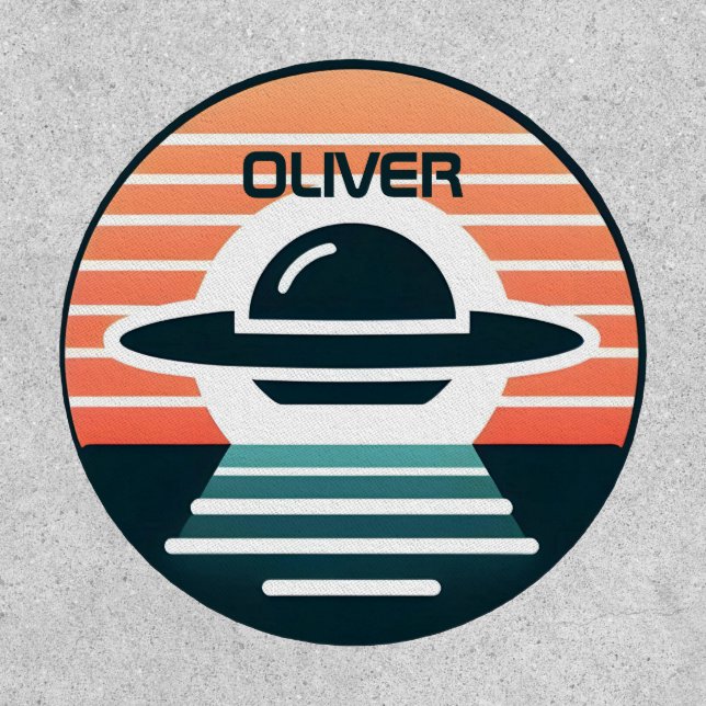 Cute Modern Minimalist UFO at Sunset Patch (Front)