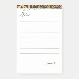 Cute Modern Minimalistic Abstract Grey Gold Post-it Notes