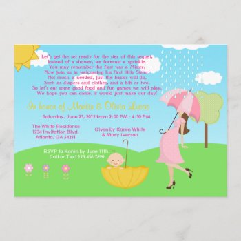 Cute Modern Mom And Baby Boy Baby Sprinkle Invitation by InvitationBlvd at Zazzle