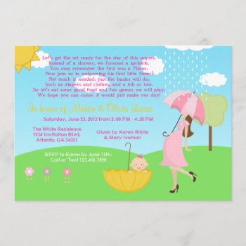 Cute Modern Mom And Baby Girl Baby Sprinkle Invitation by InvitationBlvd at Zazzle