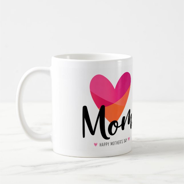Cute Modern Mom Heart Design  Coffee Mug (Left)