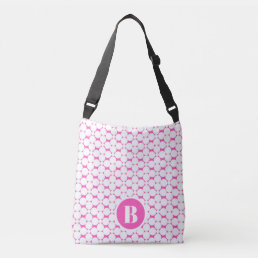 Cute Modern Monogram Pink Circles Diaper Bag