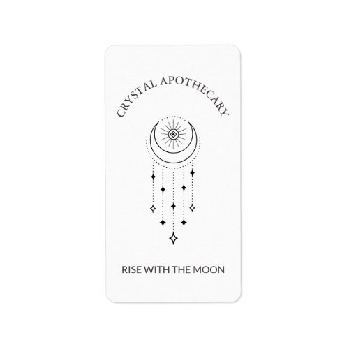 Cute Modern Moon Apothecary Candle Ritual Label