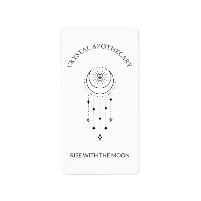 Cute Modern Moon Apothecary, Candle, Ritual Label (Front)
