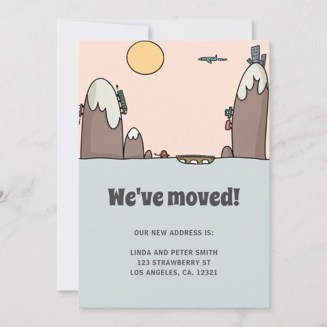 Cute Modern New Address Big Move  Announcement (Front)
