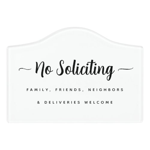 Cute Modern No Soliciting Sign Deliveries Welcome Door Sign