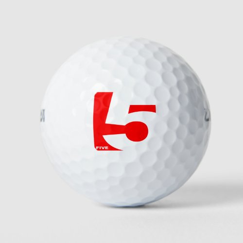 CUTE MODERN NUMBER RED COLOR GOLF BALLS