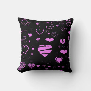 Cute Modern Orchid Heart Throw Pillow