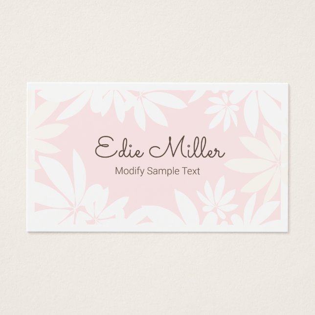 Cute Modern Pale Pink  Floral Script Font  (Front)