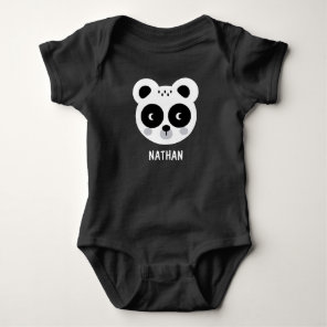 Cute Modern Panda Face Personalised Baby Bodysuit
