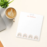 Cute Modern Pastel Boho Rainbow Teacher's Notepad<br><div class="desc">A Cute Modern Pastel Boho Rainbow teacher's notepad perfect as a gift for teachers. You can even customize the name for a more personalized touch.</div>