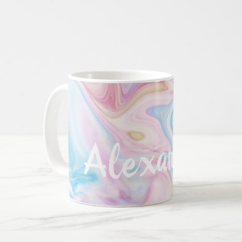 Cute Modern Pastel Pink Marbled Custom Coffee Mug