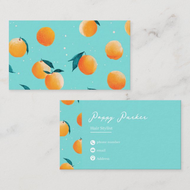 Cute Modern Peach Business Card | Custom (Front/Back)