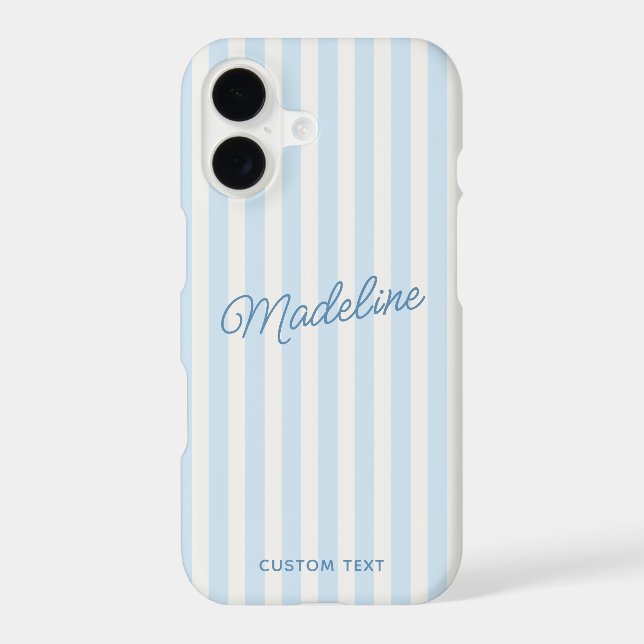 Cute Modern Personalized Coastal Blue Striped Case-Mate iPhone Case | Zazzle Cute Modern Personalized Coastal Blue Striped Case-Mate iPhone Case | Zazzle