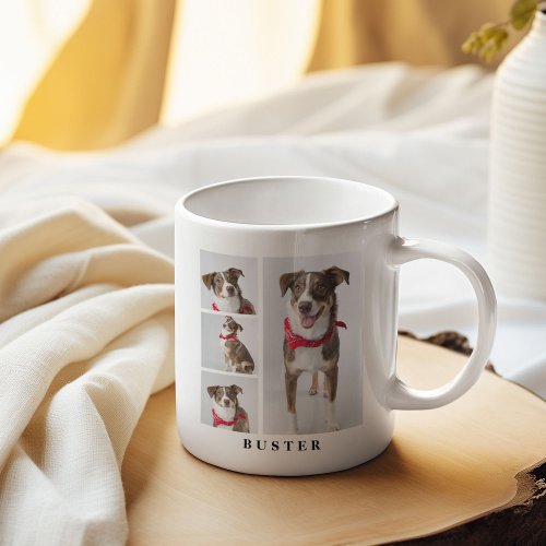 Cute Modern Pet Photo Collage  Quote Coffee Mug