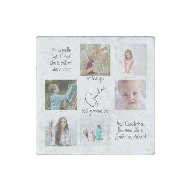 Cute Modern Photo Collage Best Grandma Ever Magnet (Front)