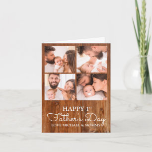Cute Modern Photo Collage Happy First Fathers Day Card