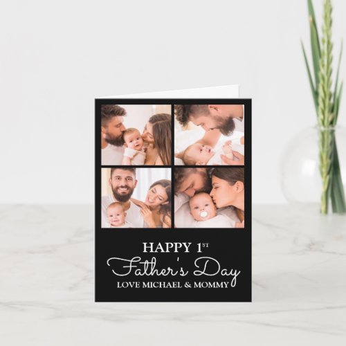 Cute Modern Photo Collage Happy First Fathers Day Card
