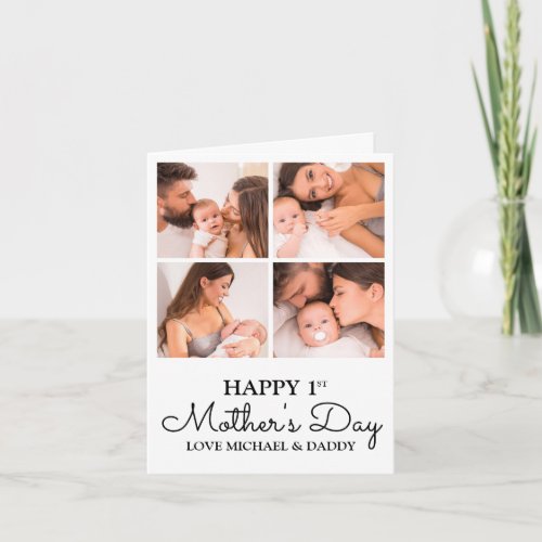 Cute Modern Photo Collage Happy First Mothers Day Card