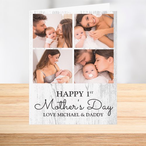 Cute Modern Photo Collage Happy First Mothers Day Card