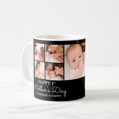 Cute Modern Photo Collage Happy First Mothers Day Coffee Mug