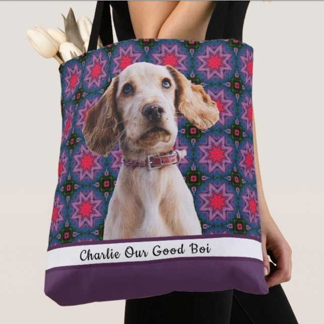 Cute Modern Photo Gift Puppy Dog Lover Mom  Tote Bag (Creator Uploaded)