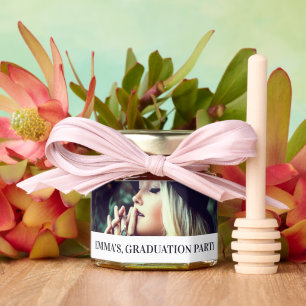 Cute Modern Photo Graduation Party  Honey Jar Favors