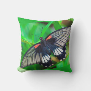 Cute Modern Photography Butterfly and Flower Outdoor Pillow