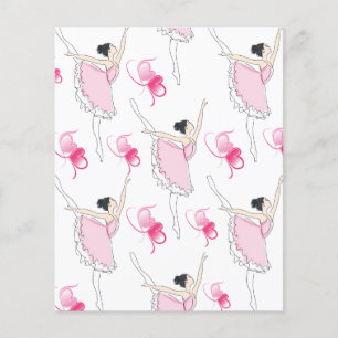 Cute Modern Pink Ballerina Dance Scrapbook Paper 