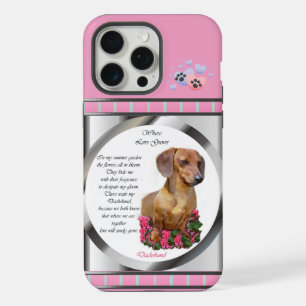 Cute Modern Pink Dachshund Dog Art iPhone 15 Pro Max Case